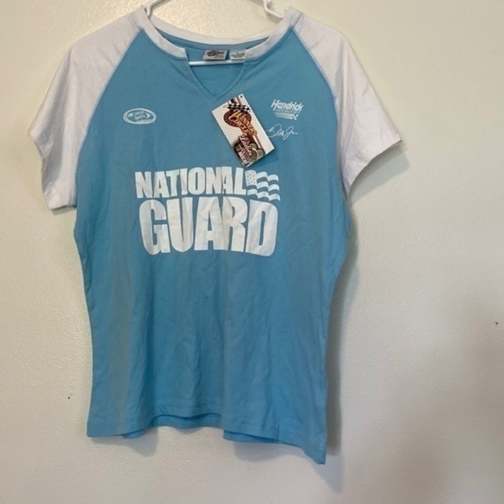 NASCAR winners circle ladies collection national guard cup series t shirt lg